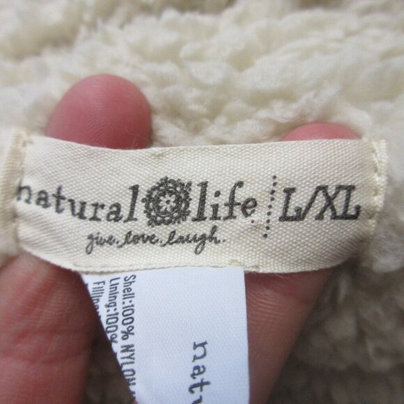 Natural Life Kimono Sherpa Jacket Women L XL Snap Hooded Boho Oversized Hood 764 - Picture 3 of 16